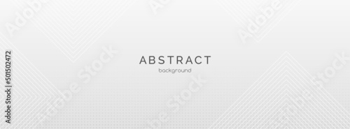 White abstract vector long banner template. Minimal background with line arrows and copy space for text. Facebook cover
