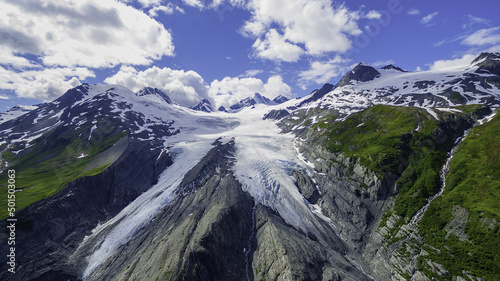 Aerial view of Worthington Glacier, on the road to Valdez, Alaska photo