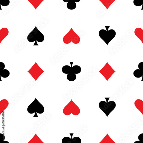 Card suits background Seamless pattern Poker suits