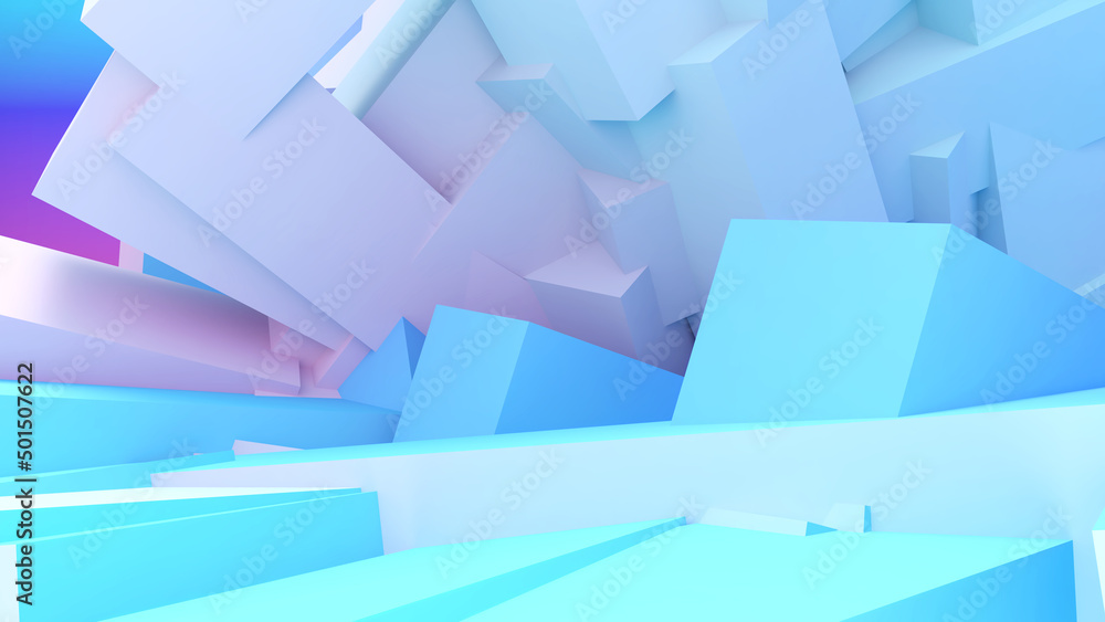 Fototapeta premium Abstract futuristic world concept of empty space polygon shape, geometric background, 3d rendering