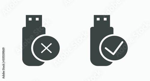 connect error usb icon vector. drive, flash, usb icon vector flat isolated on grey background	