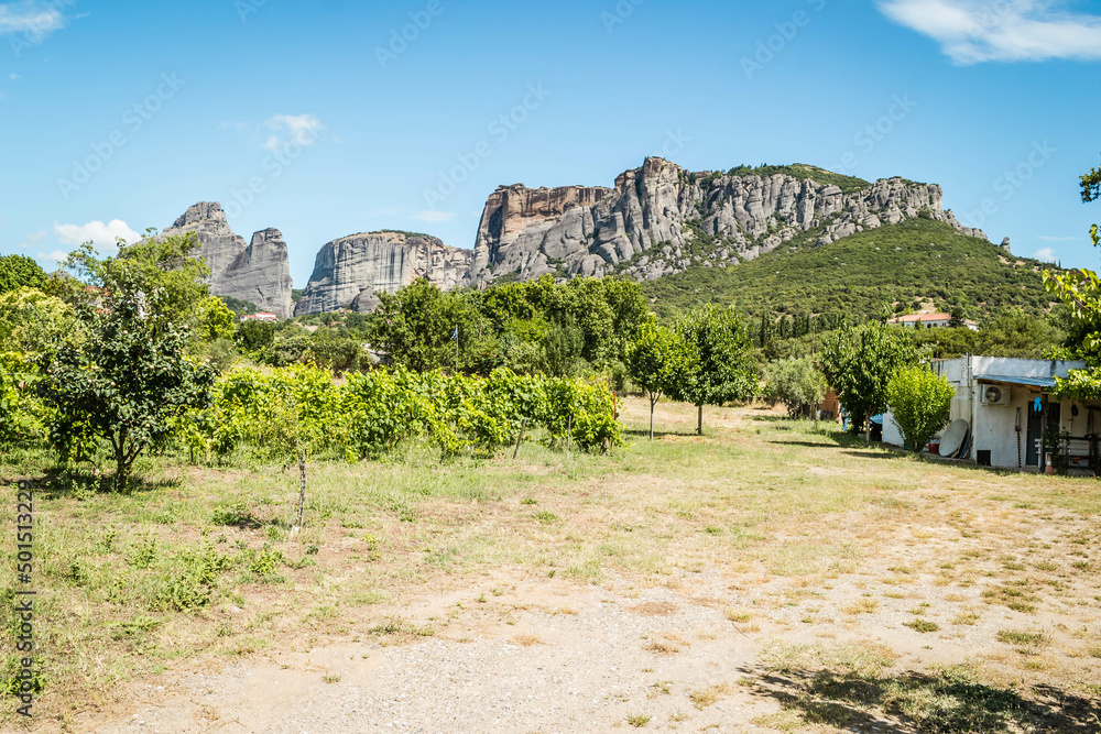 Mount Meteora near the Greek city of Kalambaka, in western Thessaly.