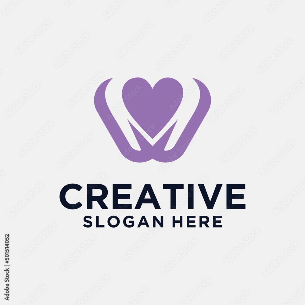 Logo m love love concept logo technology and digital connection logo template Premium Logo m love love concept logo technology and digital connection logo template Premium
