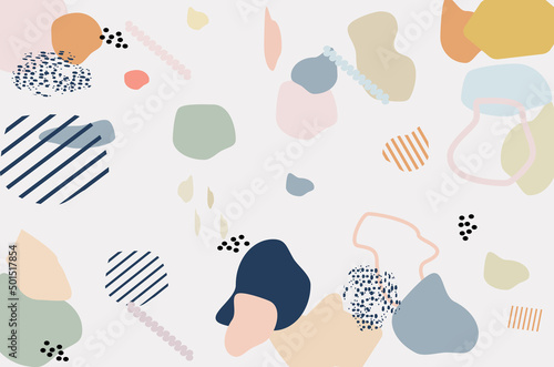 abstraction with colored spots of yellow and blue lines on a light background, abstract texture, abstract spots. Abstract background with organic shapes spots, lines.
Abstract backgrounds. Hand drawn 