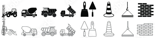 Construction icon vector set. building illustration sign collection. repair symbol or logo.