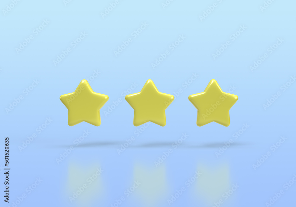 Glossy yellow stars rating feedback concept illustration for business idea concept background Glossy yellow stars rating feedback concept illustration for business idea concept background