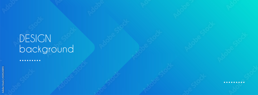 Blue abstract vector long banner. Minimal background with arrows and copy space for text. Facebook cover, web banner - obrazy, fototapety, plakaty 