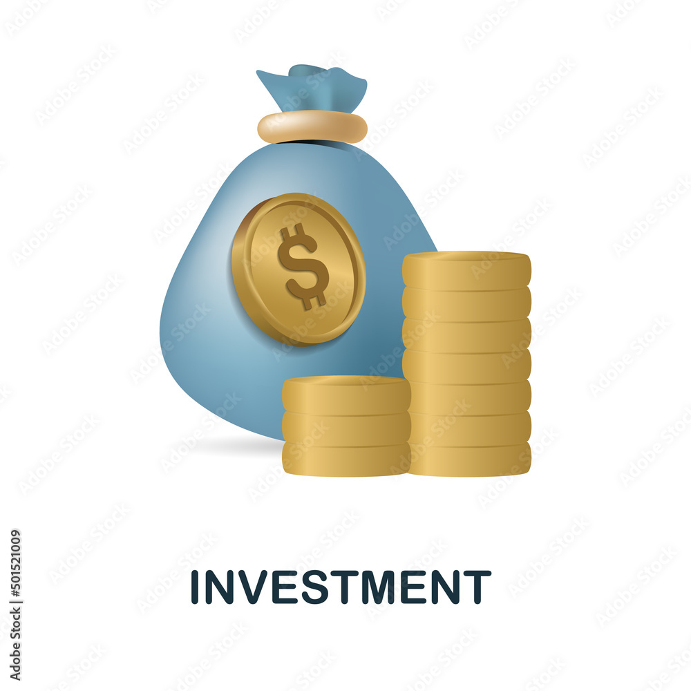 Investment icon. 3d illustration from startup collection. Creative Investment 3d icon for web design, templates, infographics and more Investment icon. 3d illustration from startup collection. Creative Investment 3d icon for web design, templates, infographics and more