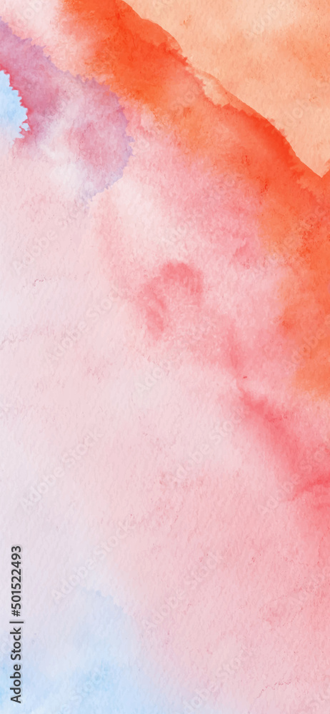 Fototapeta premium Abstract blue red watercolor paint background. Vector illustration