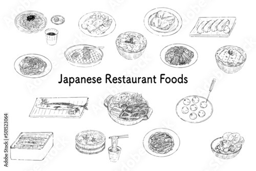 Japanese Restaurant Foods Icon Set
