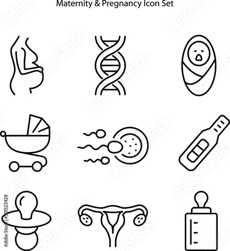 pregnancy icon set isolated on white background. pregnancy icon thin line outline linear pregnancy symbol for logo, web, app, UI.