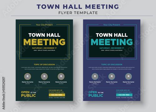 Town Hall Meeting Flyer Templates, City Hall Flyer and Poster