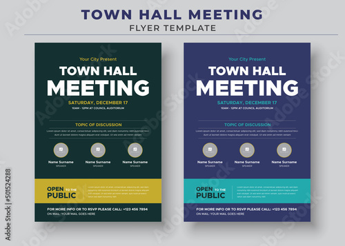 Town Hall Meeting Flyer Templates, City Hall Flyer and Poster