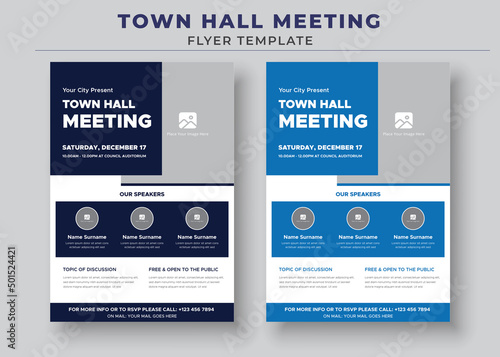 Town Hall Meeting Flyer Templates, City Hall Flyer and Poster