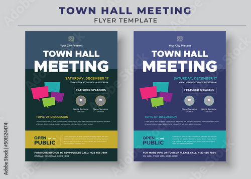 Town Hall Meeting Flyer Templates, City Hall Flyer and Poster