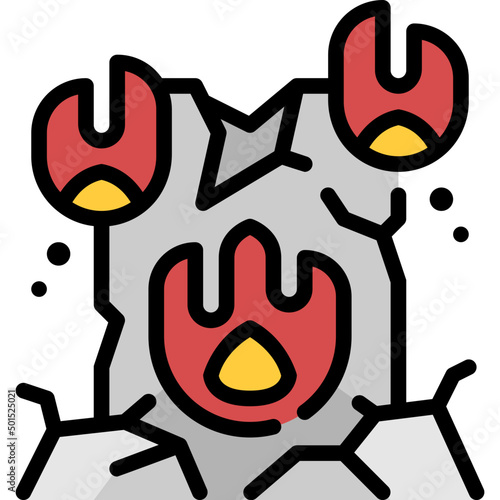 destroyed filled outline icon