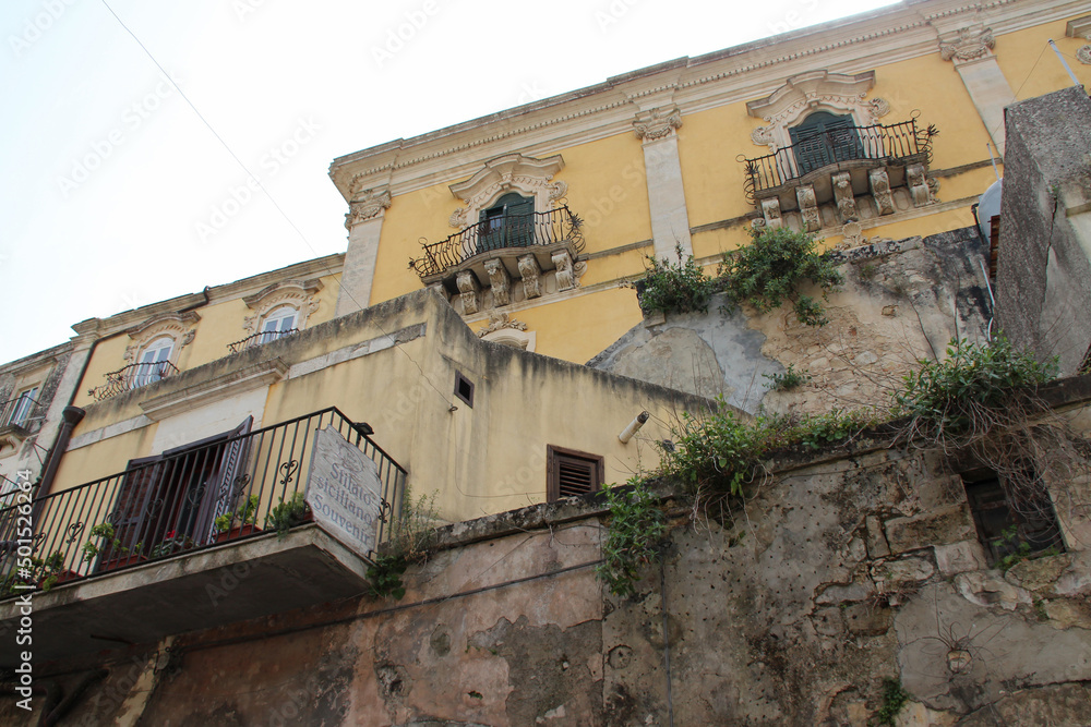 baroque palace (Sortino Trono) in ragusa in sicily (italy) 