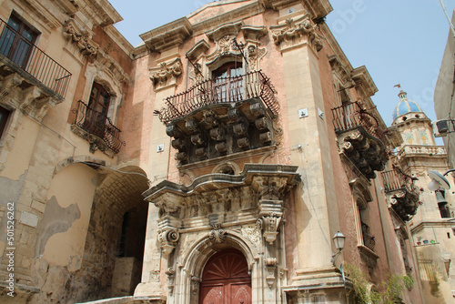 baroque palace (Cancelleria) in ragusa in sicily (italy) 