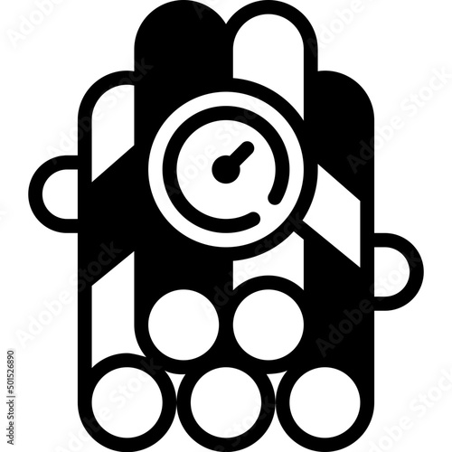 time bomb solid line icon
