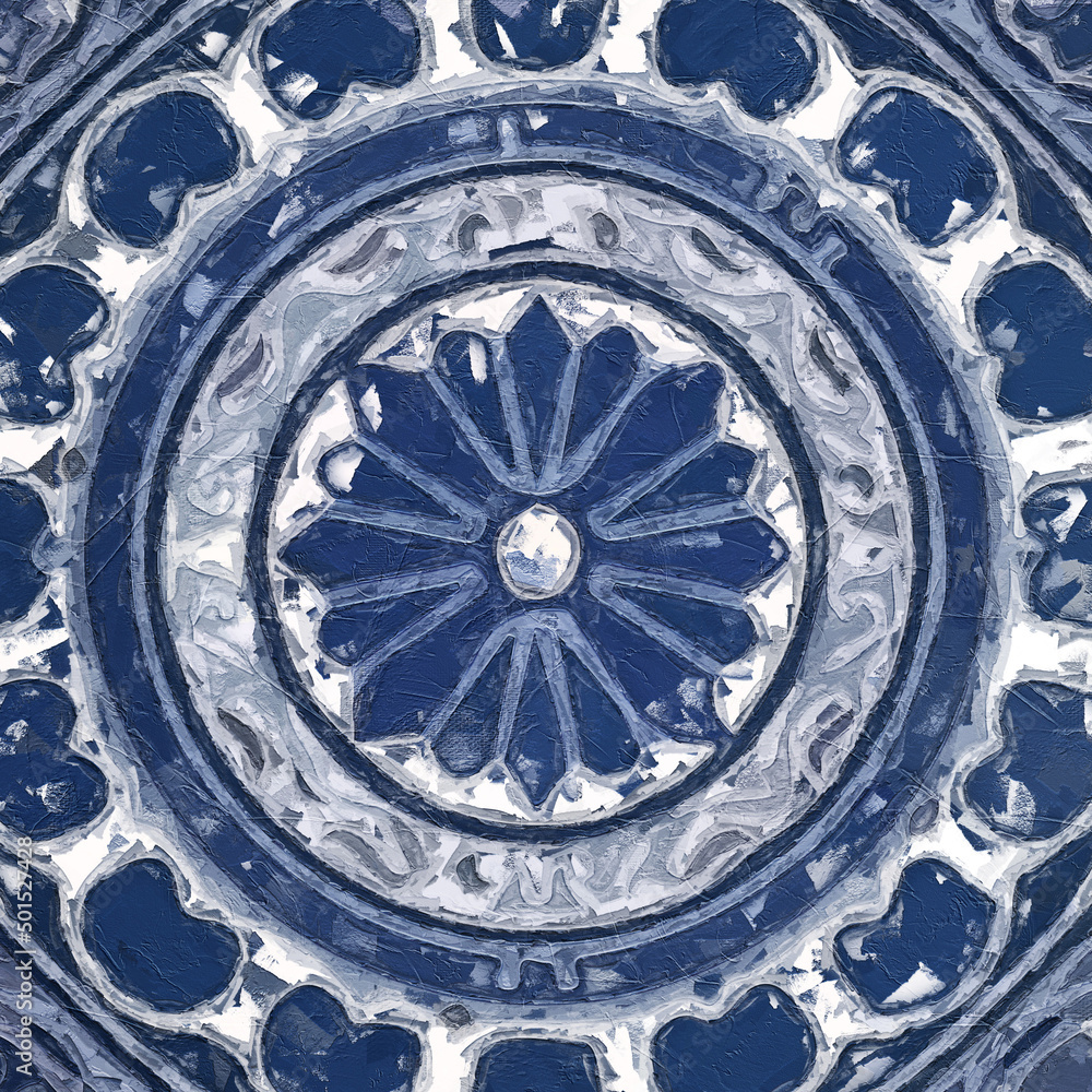 Abstract beautiful mandala tile illustration
