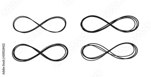 Infinity sign hand drawn in doodle style