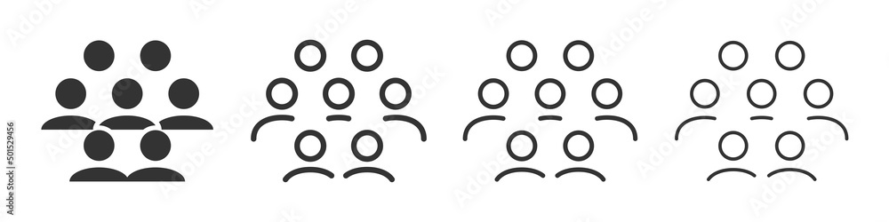 People group icons collection in two different styles and different stroke. Vector illustration EPS10 People group icons collection in two different styles and different stroke. Vector illustration EPS10