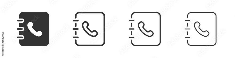 Phone book icons collection in two different styles and different stroke. Vector illustration EPS10 Phone book icons collection in two different styles and different stroke. Vector illustration EPS10
