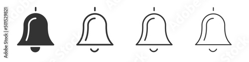 Bell icons collection in two different styles and different stroke. Vector illustration EPS10