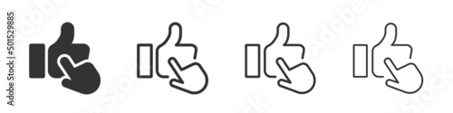 Carta da parati Thumbs up click icons collection in two different styles and different stroke