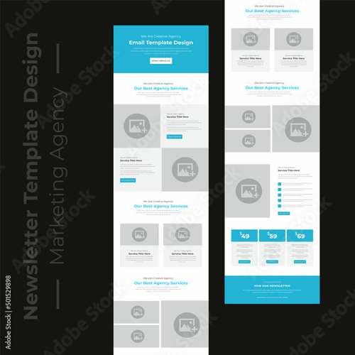 Multipurpose email marketing template For Corporate Business Service Promotional Agency Vector