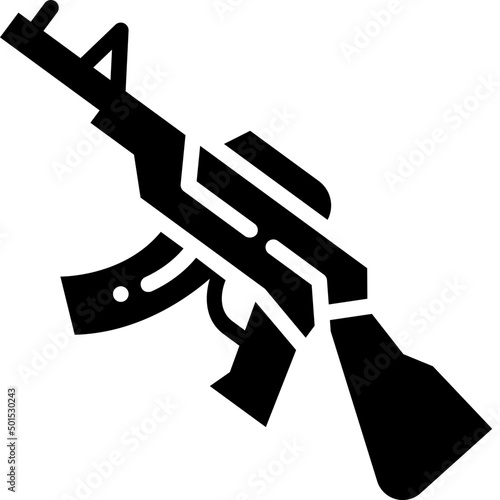 assault rifle solid icon