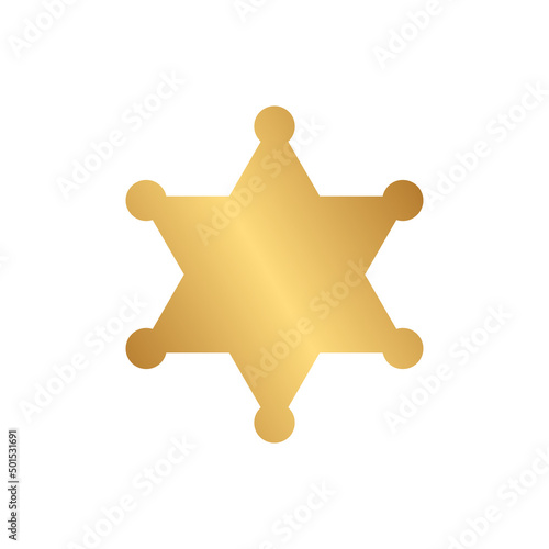 Sheriff star icon with gold gradient