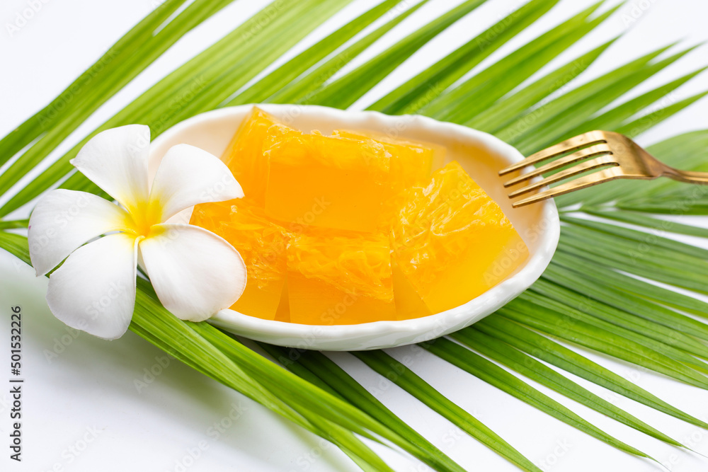 Sweet egg floss jelly. Thai dessert Sweet egg floss jelly. Thai dessert