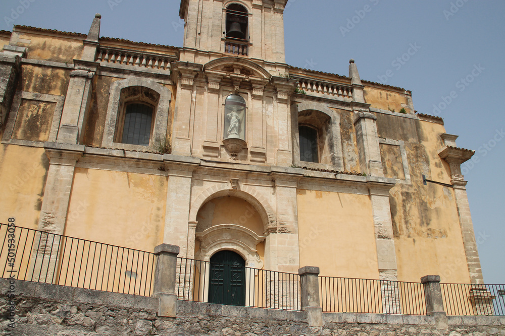 baroque church (Santa Lucia) in ragusa in sicily (italy) 