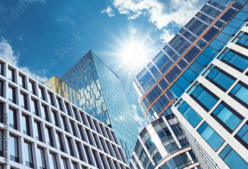 Low angle view of beautiful buildings on sunny day