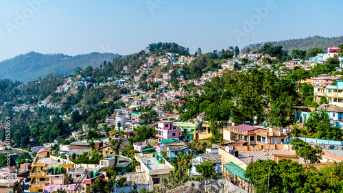 Aerial view of Almora Hill Station in the state of Uttarakhand, India © mrinal