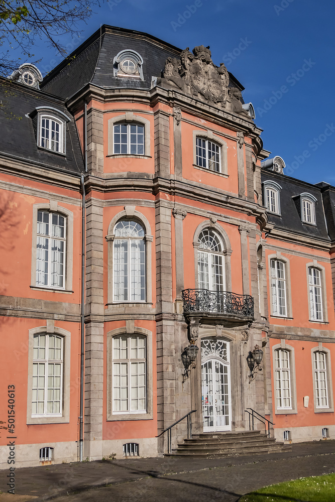 A hunting lodge Schloss Jagerhof, located at Jacobistrasse in Dusseldorf-Pempelfort. It was built between 1752 and 1763. DUSSELDORF, GERMANY.