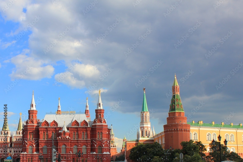 View of the Moscow Kremlin in the center of Russia