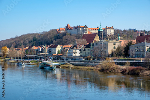 Altstadt von Pirna am Elbufer, Sachsen, Deutschland