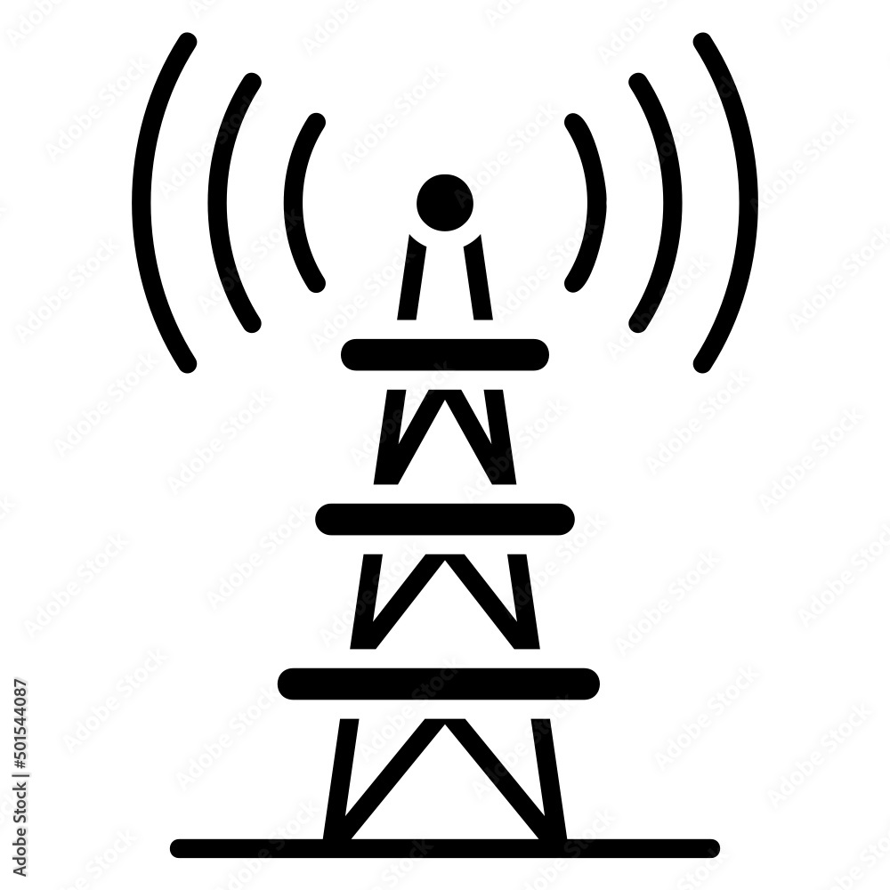 Tower Signal glyph icon. Can be used for digital product, presentation, print design and more. Tower Signal glyph icon. Can be used for digital product, presentation, print design and more.