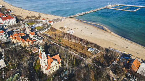 Sopot during early spring, baltic sea, beach in Poland