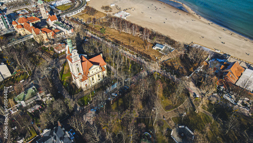Sopot during early spring, baltic sea, beach in Poland