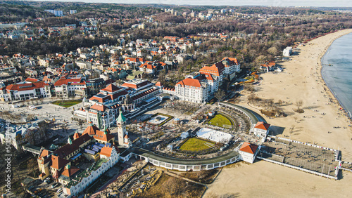 Sopot during early spring, baltic sea, beach in Poland