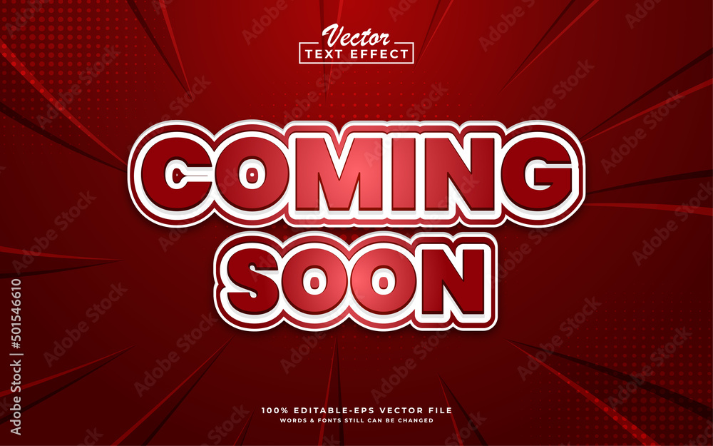Coming soon sale poster sale banner design template with 3d editable text effect