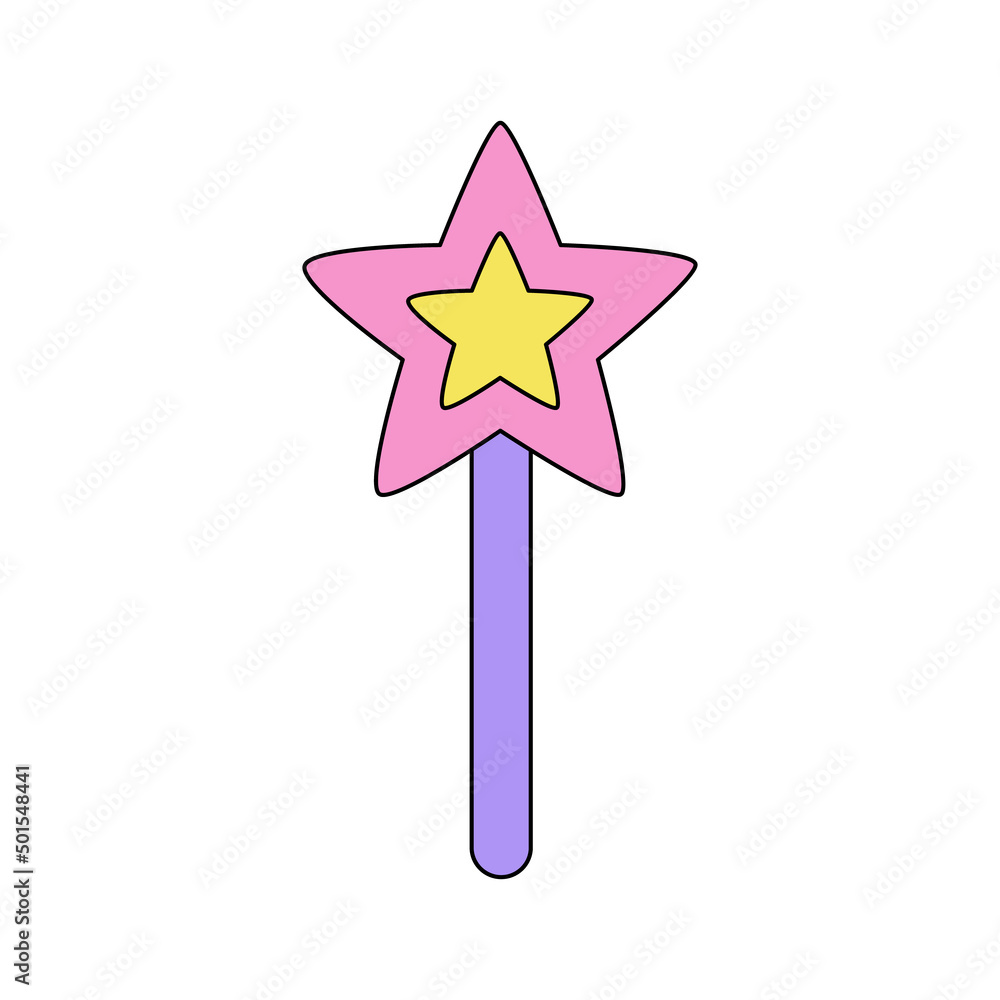 Vector illustration of star wand isolated on white background. Vector illustration of star wand isolated on white background.