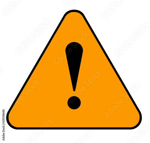 Amber warning sign for a medium chance of a risk