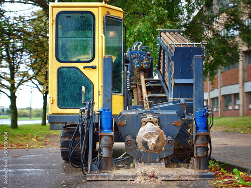 Картината върху платно Horizontal directional drilling machine, HDD drill rig