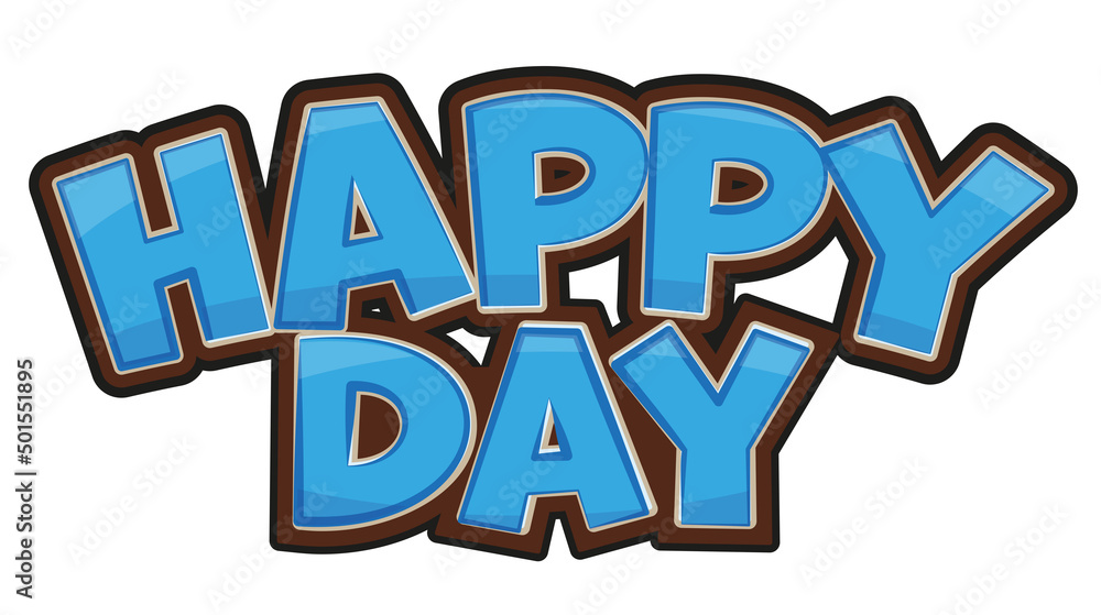Fototapeta premium big day happy words animate draw kids 