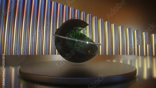 Animazione 3D di sfere colorate su sfondo astratto 2 photo