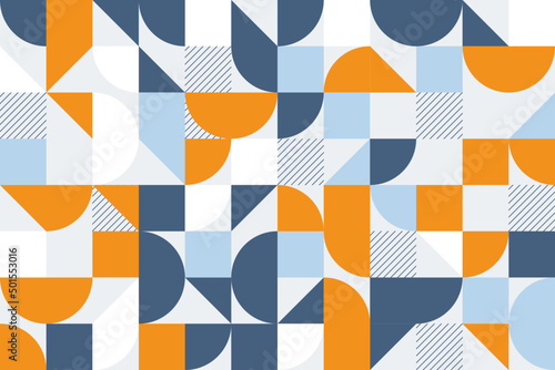 Abstract vector geometric seamless pattern design in Bauhaus style